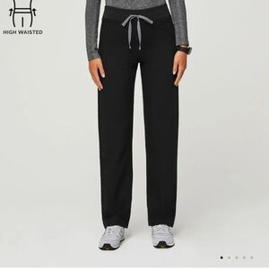 High Waisted Black Scrub Pants